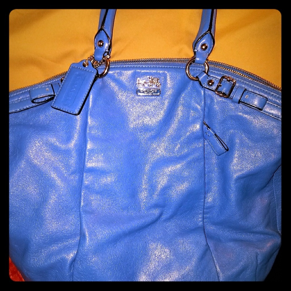 Coach Madison blue leather shoulder bag